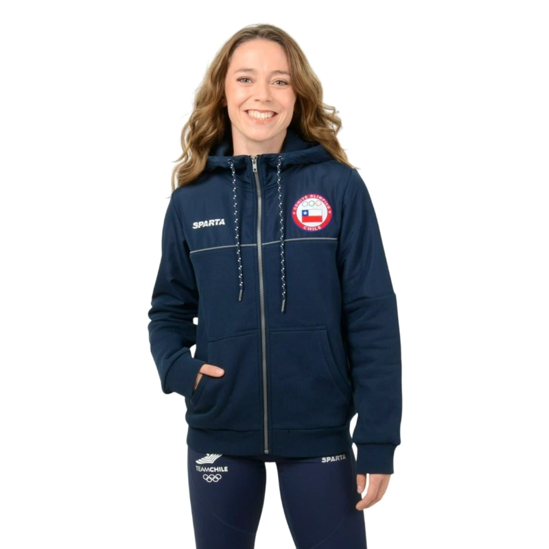 POLERON MUJER SPARTA TEAM CHILE FULL ZIP AZUL - 1