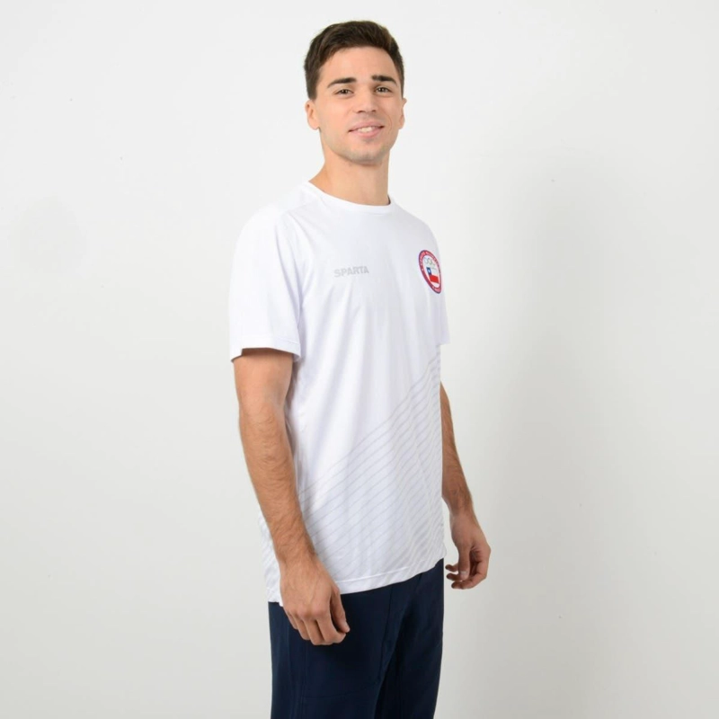 POLERA RUNNING HOMBRE SPARTA TEAM CHILE BLANCA - 2