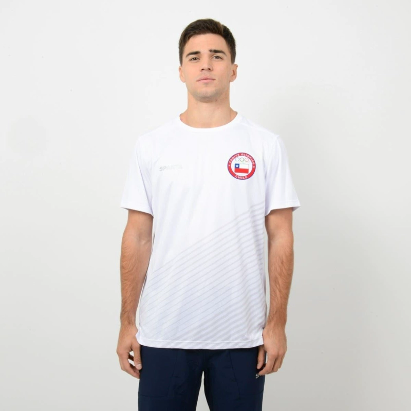 POLERA RUNNING HOMBRE SPARTA TEAM CHILE BLANCA - 4