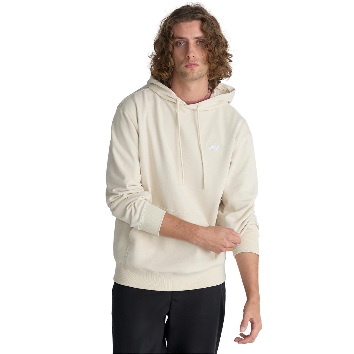 POLERON HOMBRE SPORT ESSENTIALS HOODIE BEIGE - 1