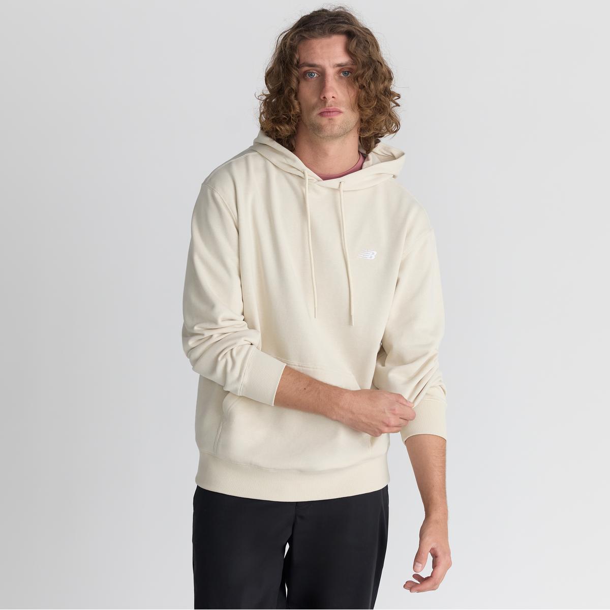 POLERON HOMBRE SPORT ESSENTIALS HOODIE BEIGE - 4
