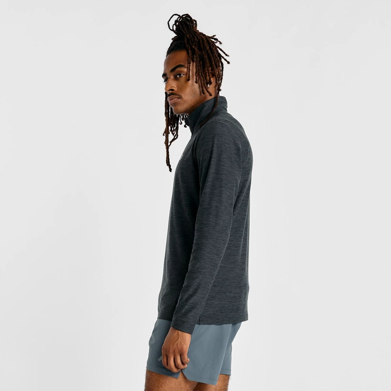 POLERON RUNNING HOMBRE NEW BALANCE SPACE DYE 1/4 ZIP NEGRO - 3
