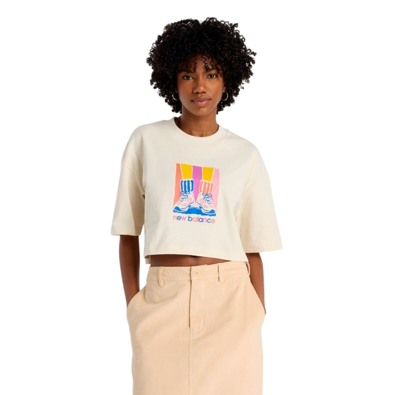 POLERA LIFESTYLE MUJER NEW BALANCE ATHLETICS BEIGE - 1