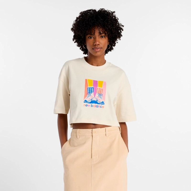 POLERA LIFESTYLE MUJER NEW BALANCE ATHLETICS BEIGE - 5