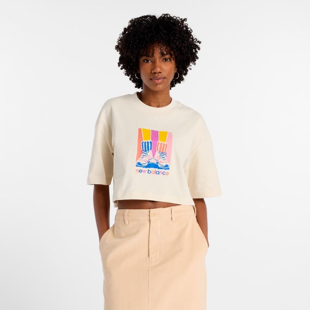 POLERA LIFESTYLE MUJER NEW BALANCE ATHLETICS BEIGE - 5