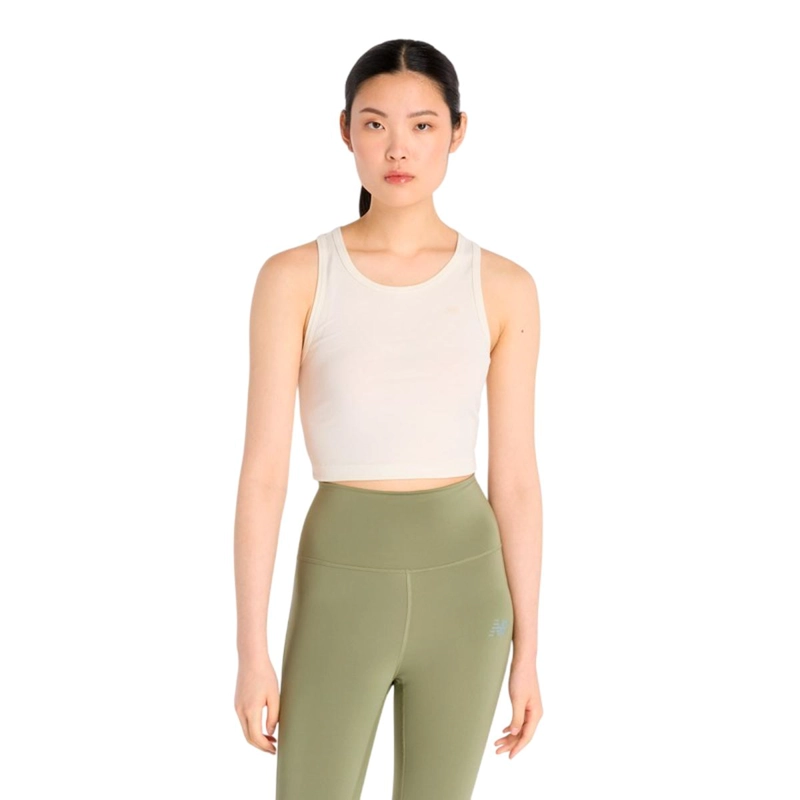 POLERA SIN MANGAS LIFESTYLE MUJER NEW BALANCE BEIGE - 1
