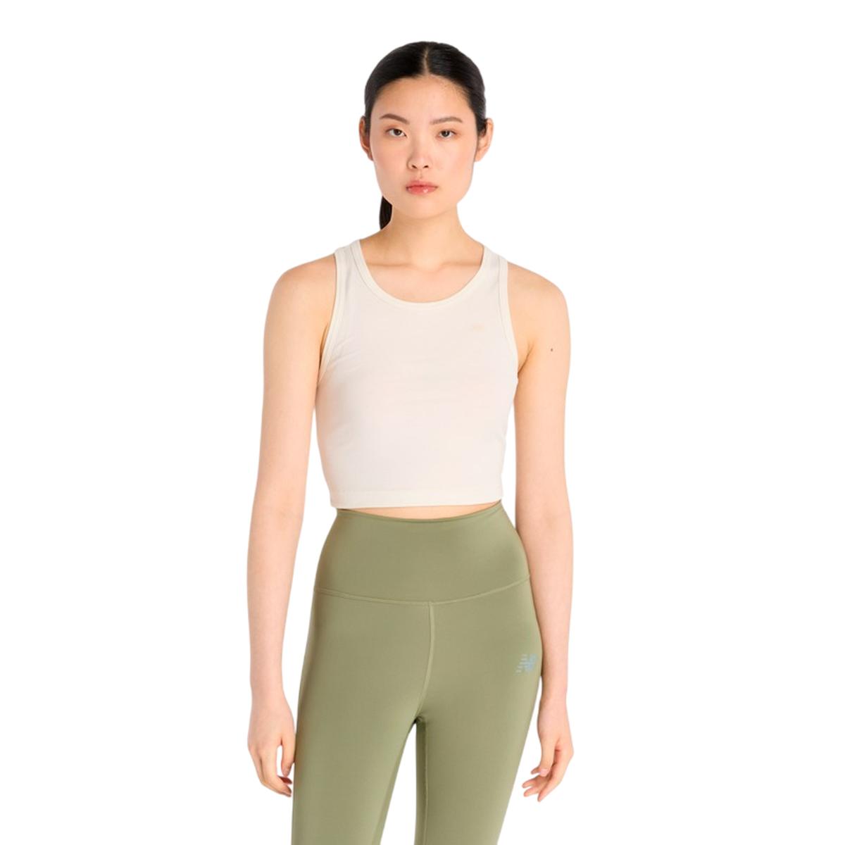 POLERA SIN MANGAS LIFESTYLE MUJER NEW BALANCE BEIGE - 1