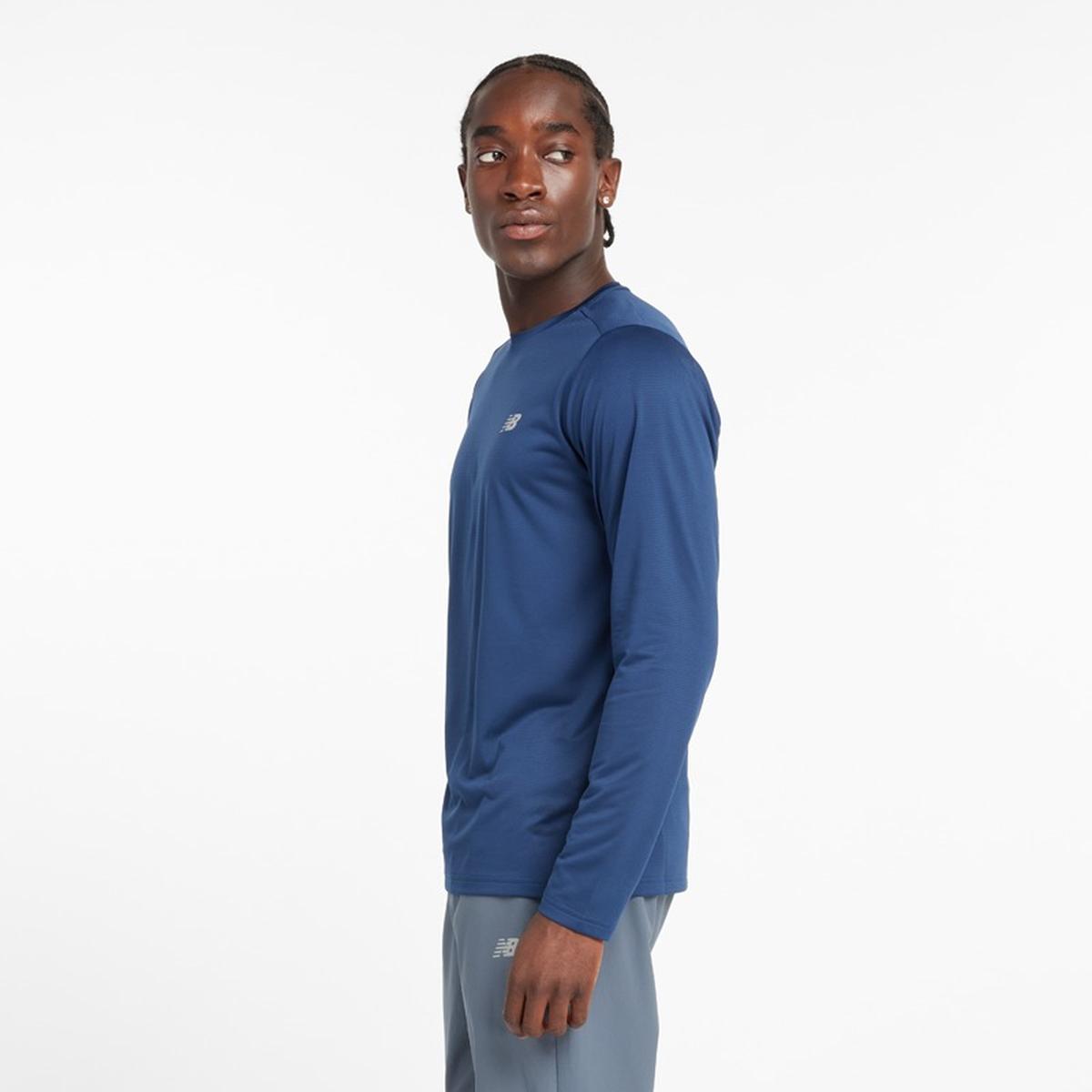 POLERA MANGA LARGA RUNNING HOMBRE NEW BALANCE AZUL - 2