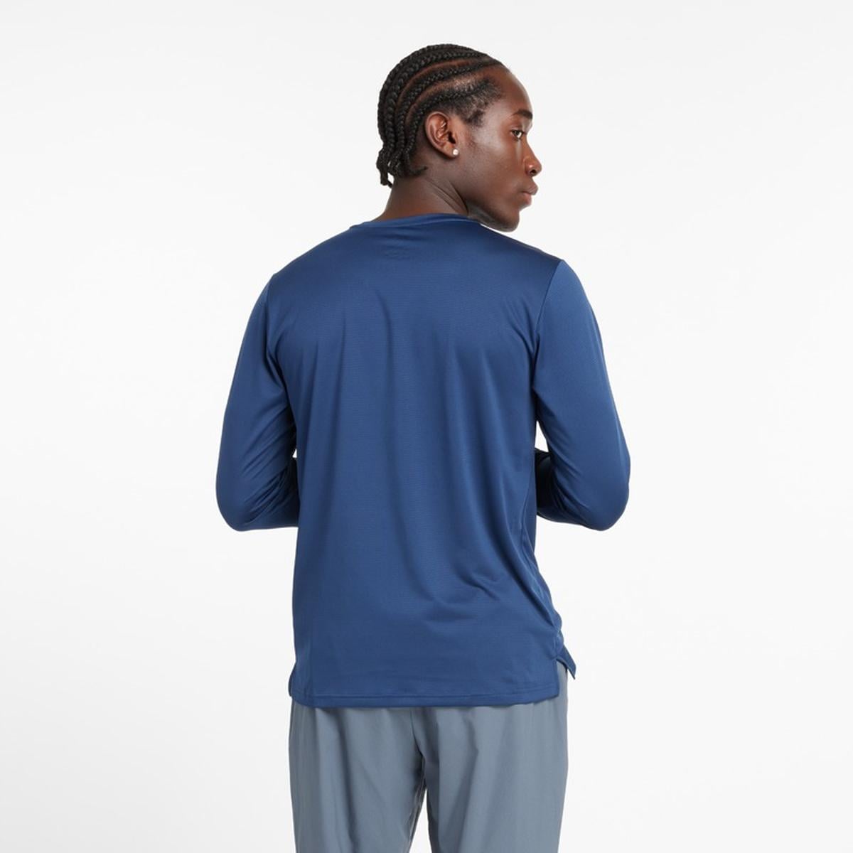 POLERA MANGA LARGA RUNNING HOMBRE NEW BALANCE AZUL - 3