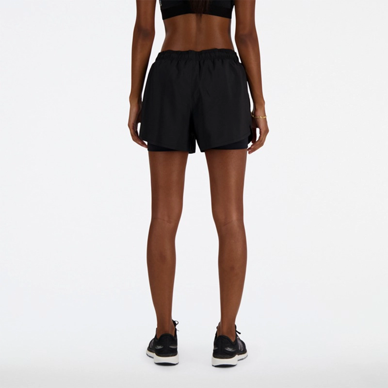 SHORT RUNNING MUJER NEW BALANCE SPORT ESSENTIALS 2EN 1 NEGRO - 2
