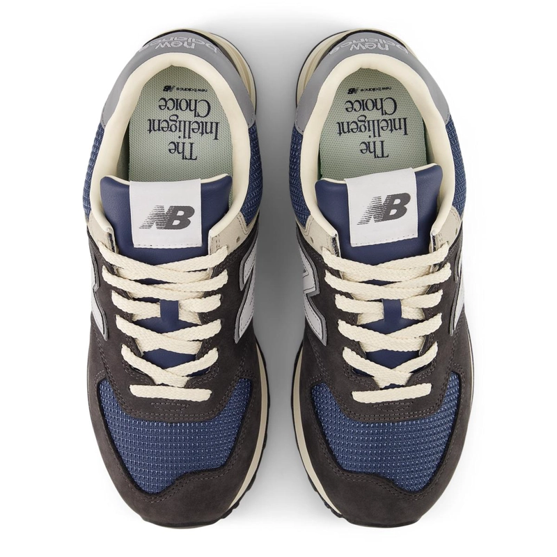 ZAPATILLAS URBANAS UNISEX NEW BALANCE 574 CAFE /AZUL - 3