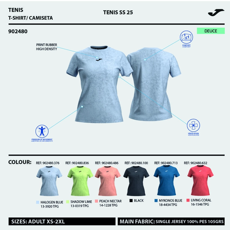 POLERA ENTRENAMIENTO MUJER JOMA CHALLENGE AZUL - 6