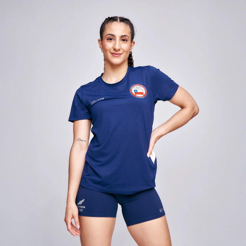 POLERA ENTRENAMIENTO MUJER SPARTA TEAM CHILE AZUL - 1
