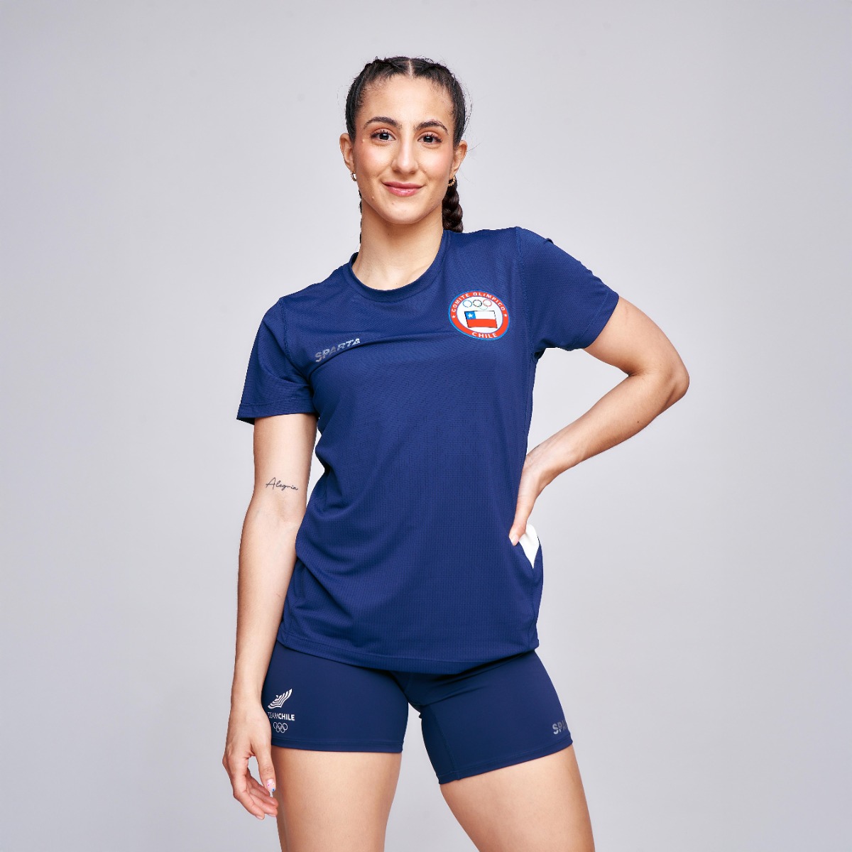 POLERA ENTRENAMIENTO MUJER SPARTA TEAM CHILE AZUL - 1