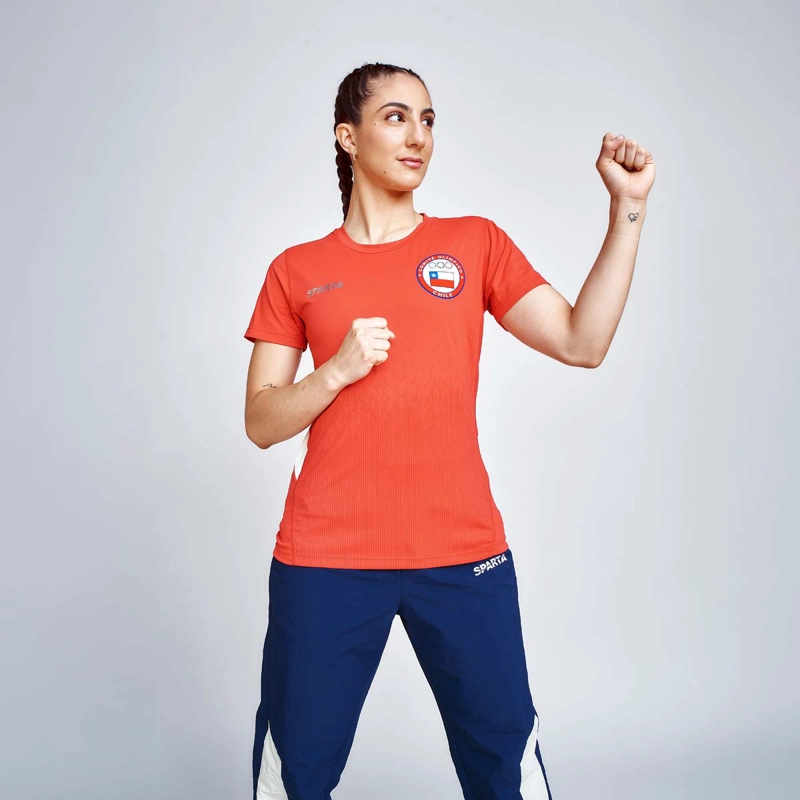 POLERA ENTRENAMIENTO MUJER SPARTA TEAM CHILE ROJA - 1