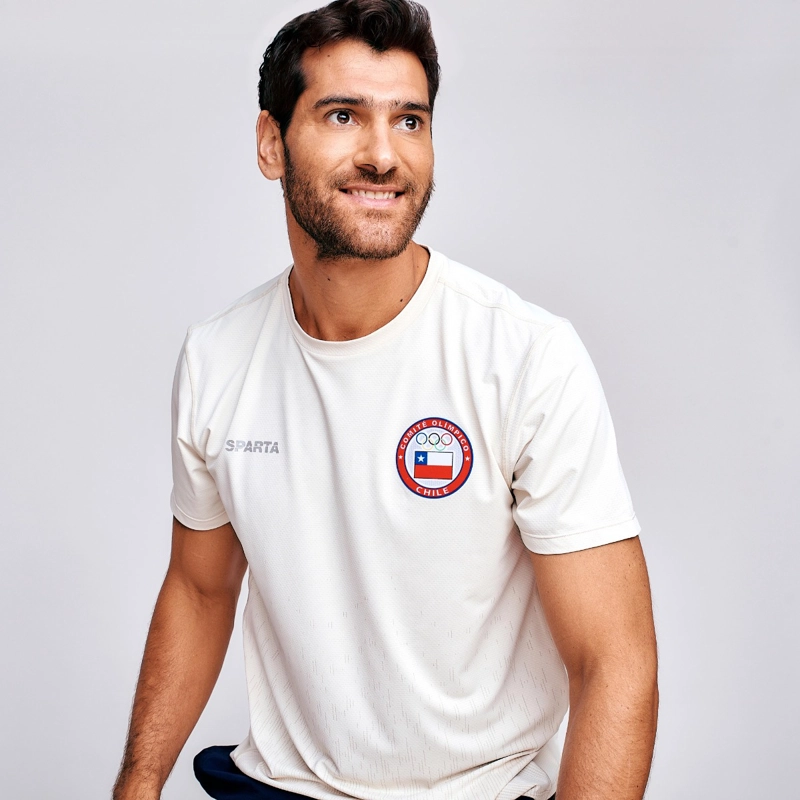 POLERA ENTRENAMIENTO HOMBRE SPARTA TEAM CHILE BLANCA - 1