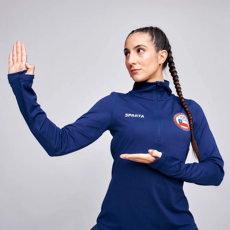 POLERON ENTRENAMIENTO MUJER SPARTA TEAM CHILE QUARTER ZIP - 3