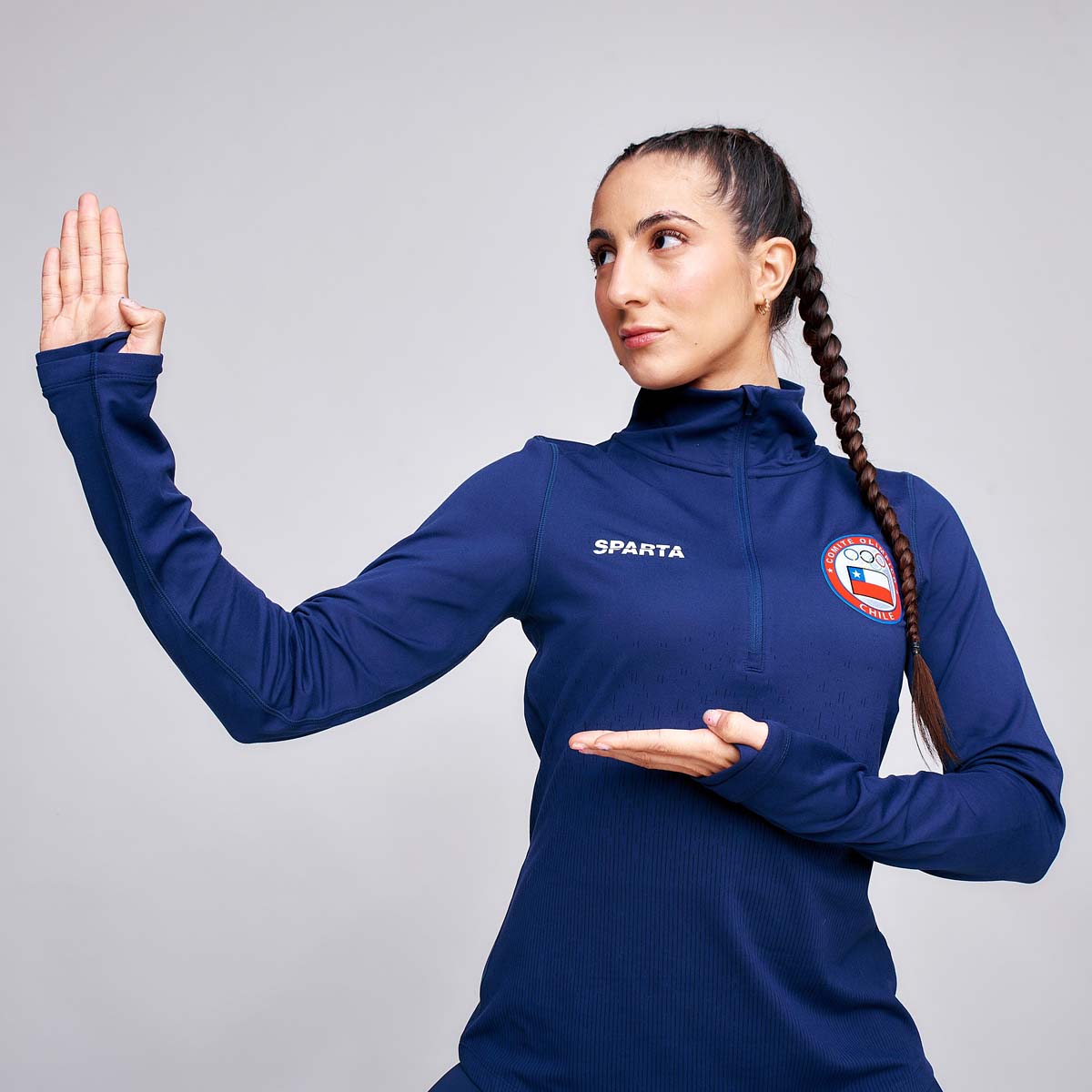 POLERON ENTRENAMIENTO MUJER SPARTA TEAM CHILE QUARTER ZIP - 3