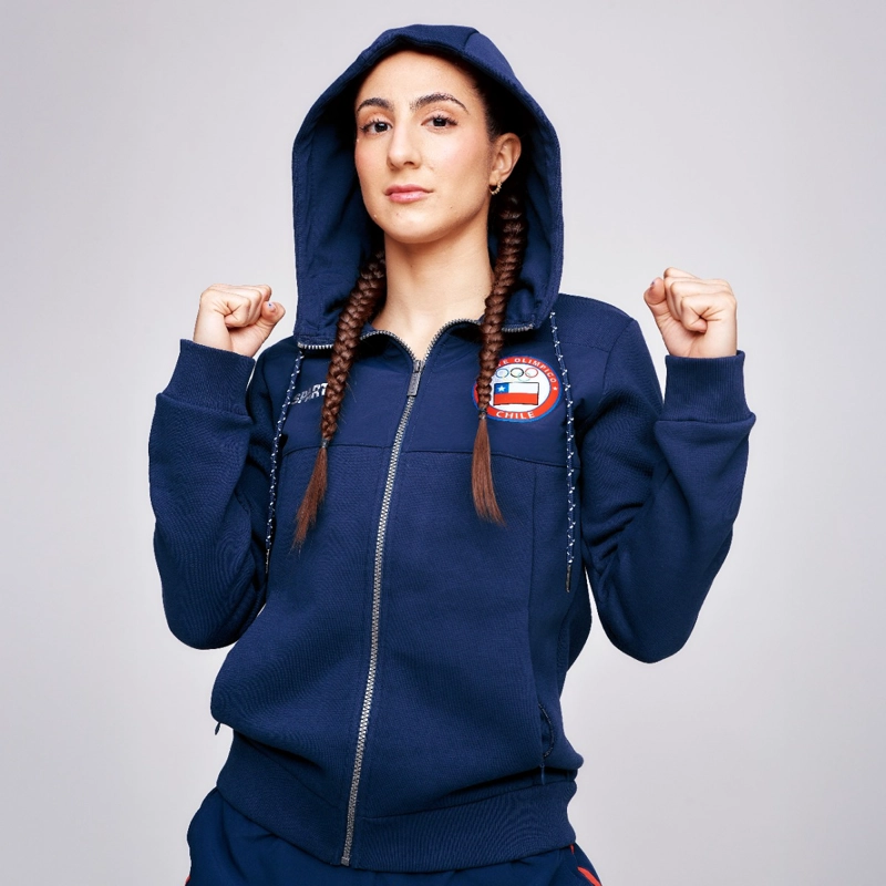POLERON ENTRENAMIENTO MUJER SPARTA TEAM CHILE FULL ZIP AZUL - 1