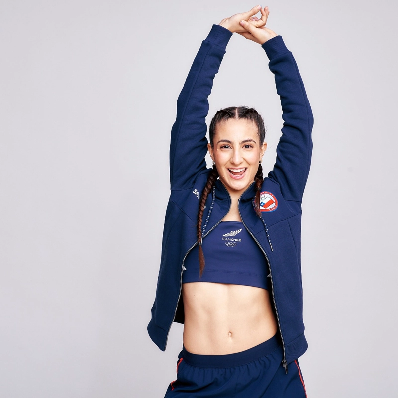 POLERON ENTRENAMIENTO MUJER SPARTA TEAM CHILE FULL ZIP AZUL - 2