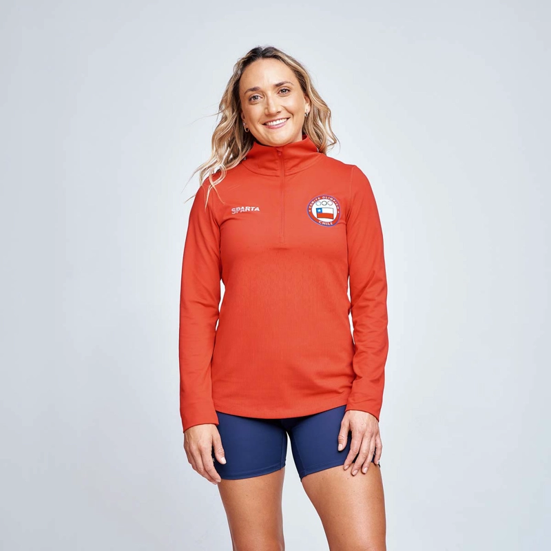 POLERON ENTRENAMIENTO MUJER SPARTA TEAM CHILE QUARTER ZIPP R - 1