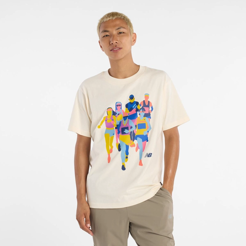 NEW BALANCE POLERA LIFESTYLE HOMBRE NEW BALANCE ATHLETICS BEIGE