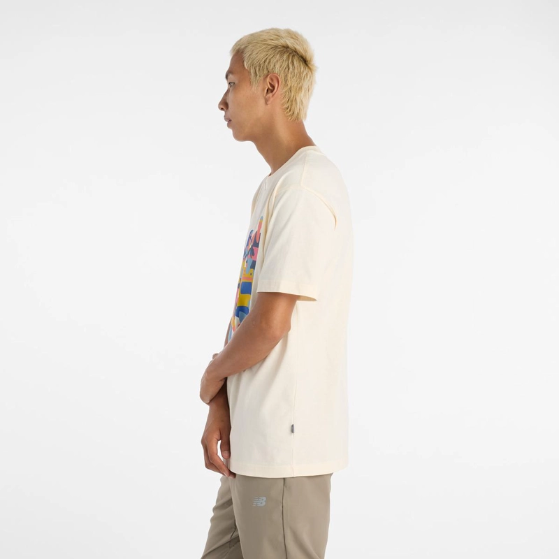 POLERA LIFESTYLE HOMBRE NEW BALANCE ATHLETICS BEIGE - 3