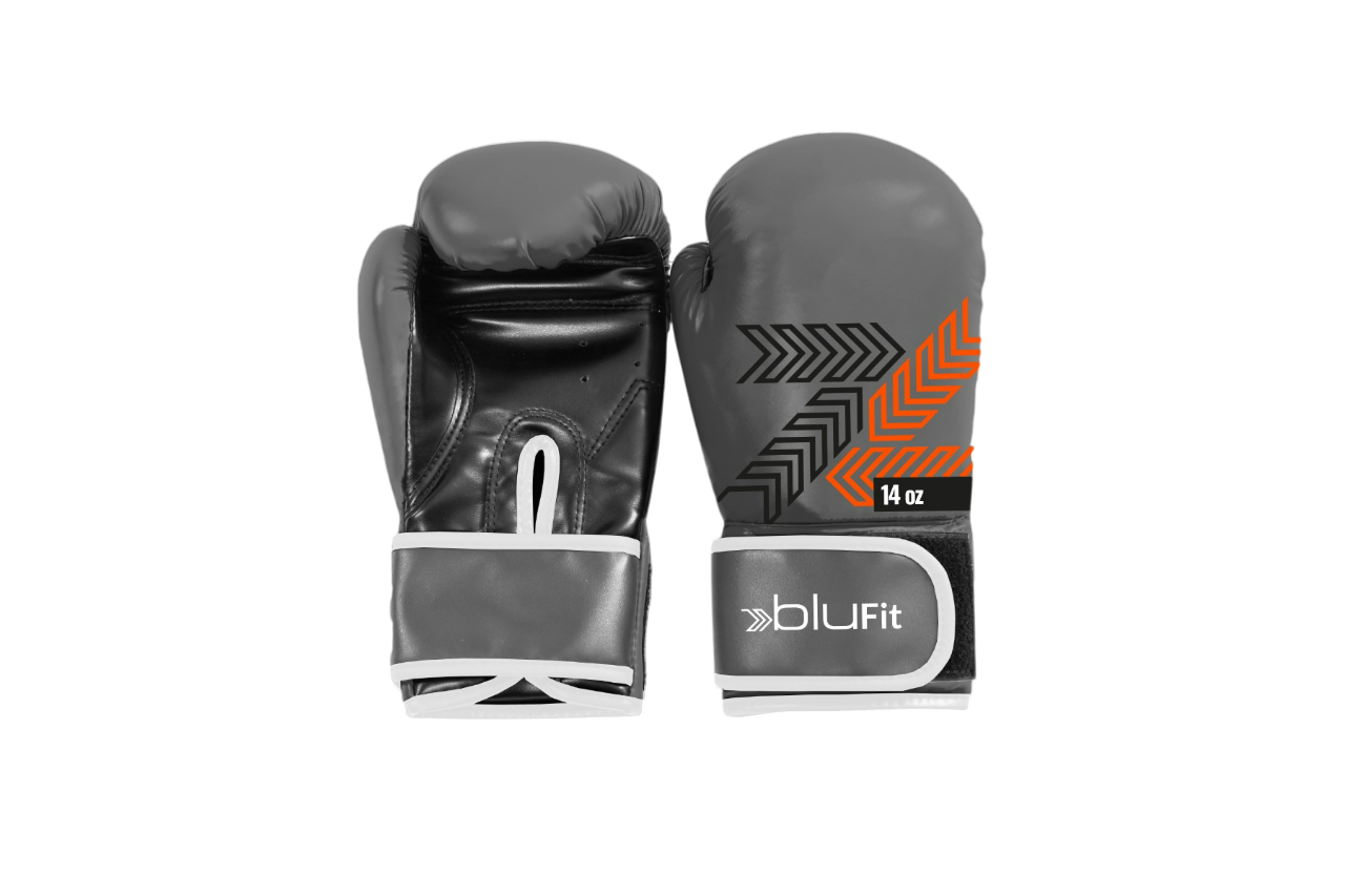 GUANTES BOXEO ENTRENAMIENTO BLU FIT 14 OZ GRIS OSCURO - 1