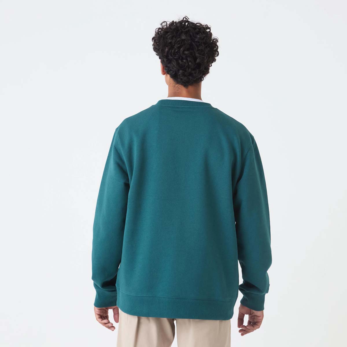 POLERON HOMBRE NEW BALANCE SPORT ESSENTIALS FLECE CREW VERDE - 2