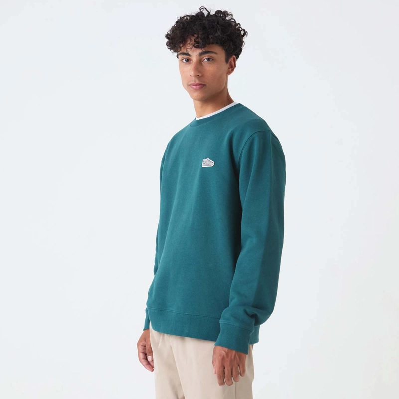 POLERON HOMBRE NEW BALANCE SPORT ESSENTIALS FLECE CREW VERDE - 3