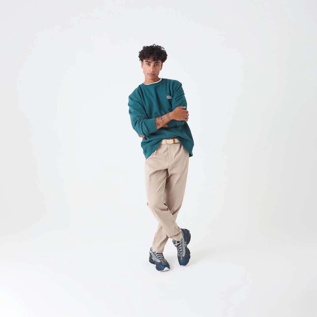POLERON HOMBRE NEW BALANCE SPORT ESSENTIALS FLECE CREW VERDE - 5