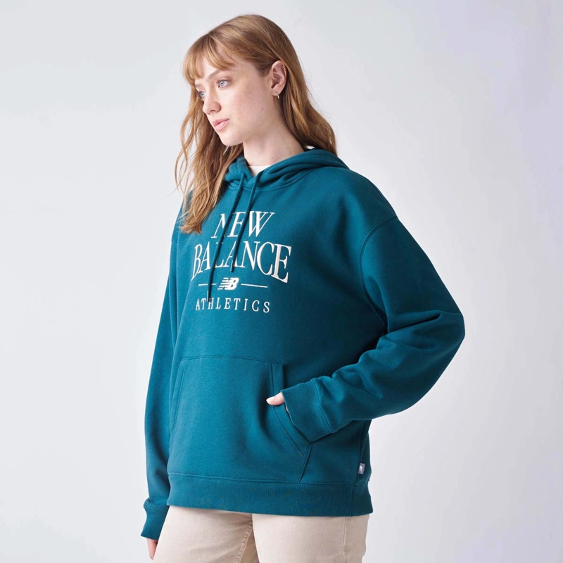 POLERON LIFESTYLE MUJER NEW BALANCE LINEAR HERITAGE VERDE - 2