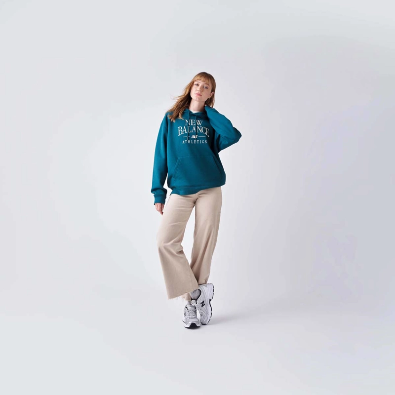 POLERON LIFESTYLE MUJER NEW BALANCE LINEAR HERITAGE VERDE - 6