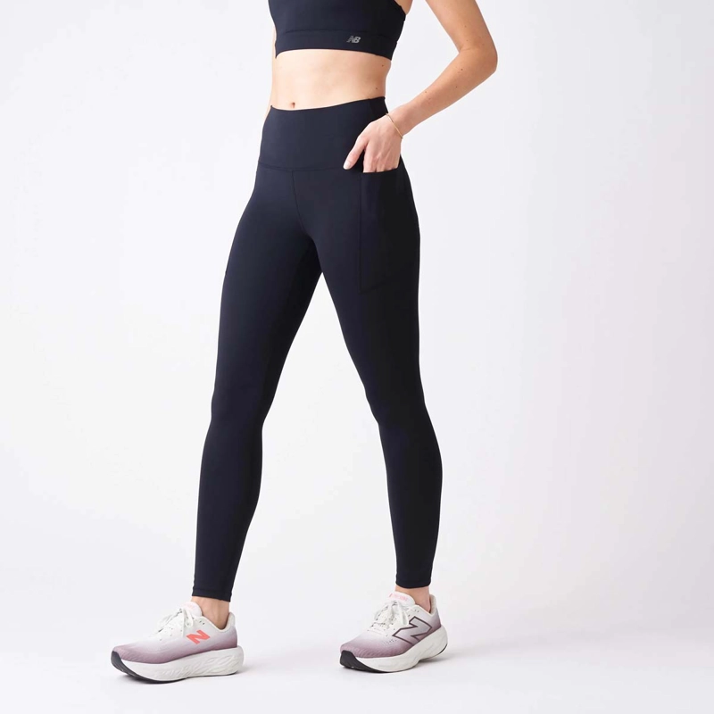 CALZA RUNNING MUJER NEW BALANCE HARMONY HIGH RISE 25'' NEGRA - 3