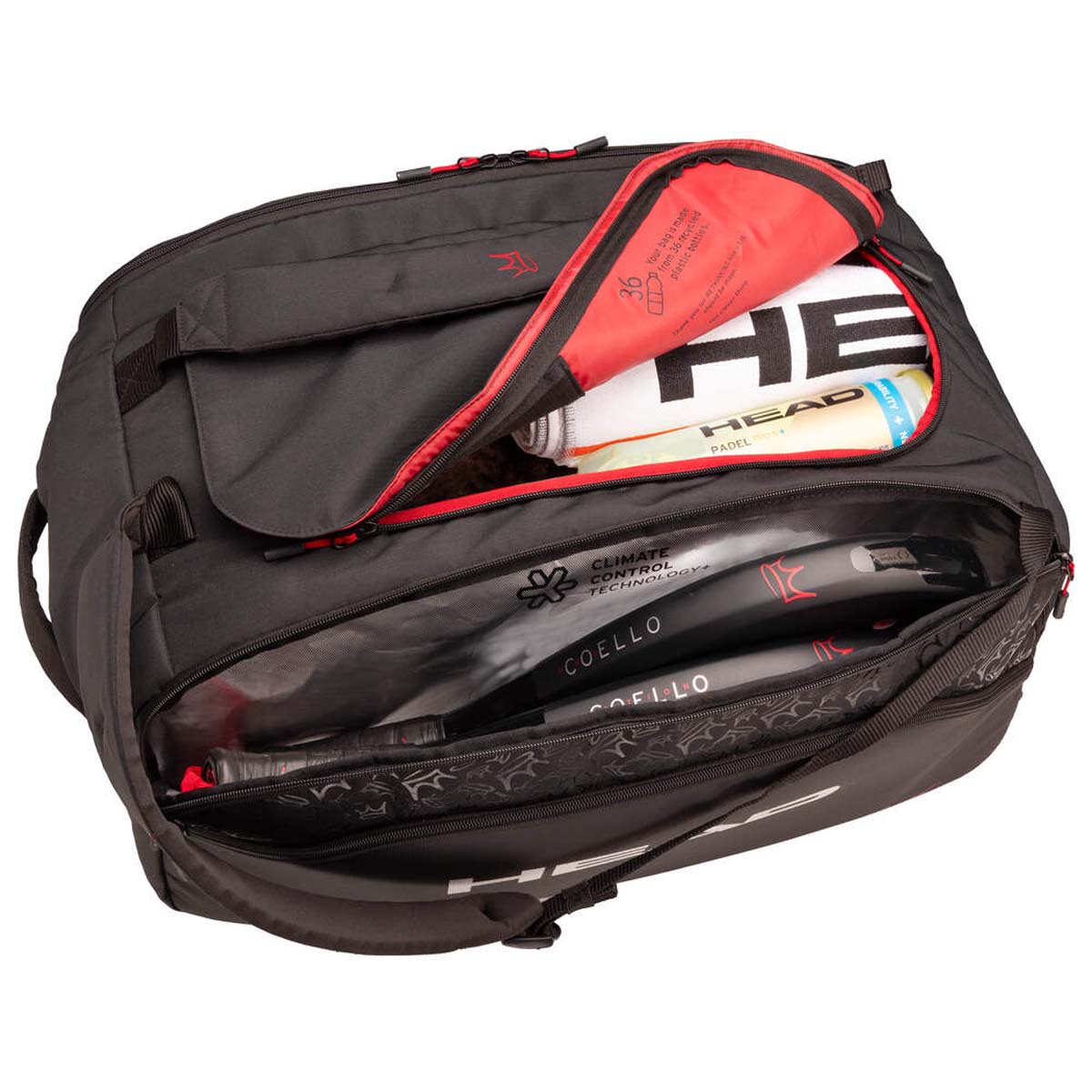 BOLSO PADEL HEAD COELLO PRO X DUFFLE BAG L NEGRO - 3