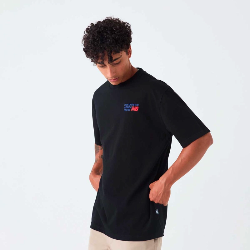 POLERA LIFESTYLE HOMBRE NEW BALANCE ATHLETICS PREMIUM NEGRA - 3