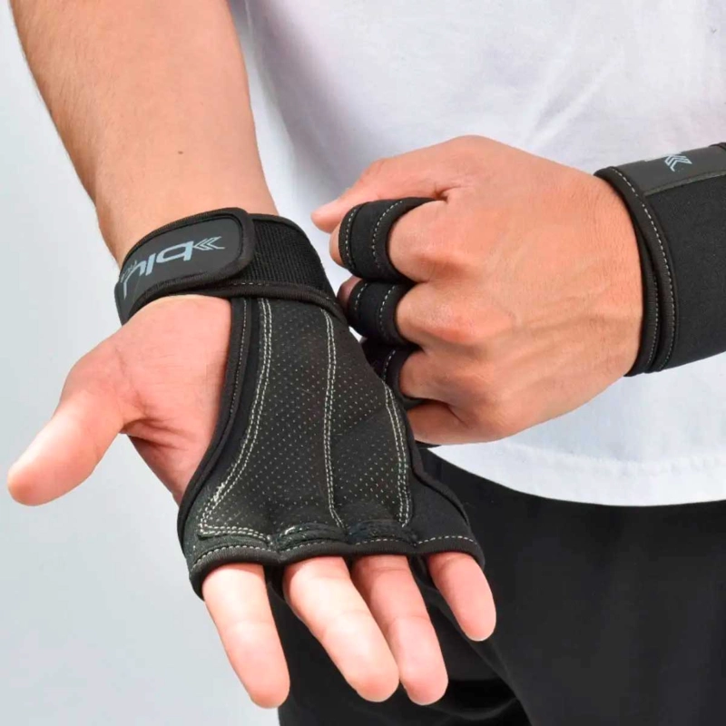 GUANTES PARA PESAS BLU FIT POWER GRIP GRIS - 1