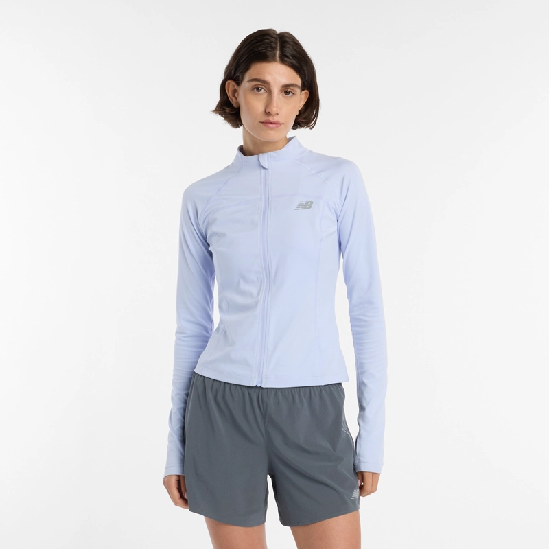 POLERON RUNNING MUJER NEW BALANCE HARMONY FITTED CELESTE - 1