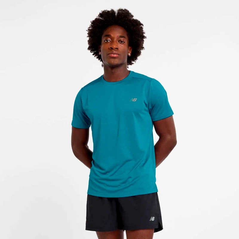 NEW BALANCE POLERA RUNNING HOMBRE NEW BALANCE SPORT ESSENTIALS AZUL