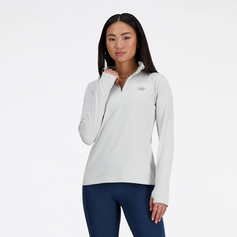 POLERON RUNNING MUJER NEW BALANCE SPORT ESSENTIAL SPACE GRIS - 2