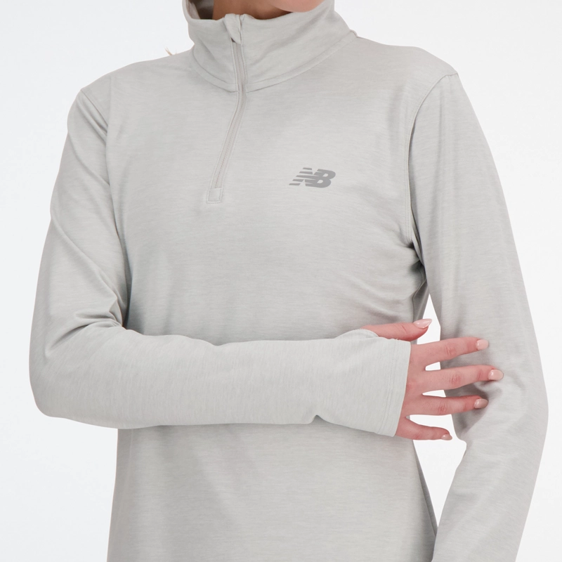 POLERON RUNNING MUJER NEW BALANCE SPORT ESSENTIAL SPACE GRIS - 5