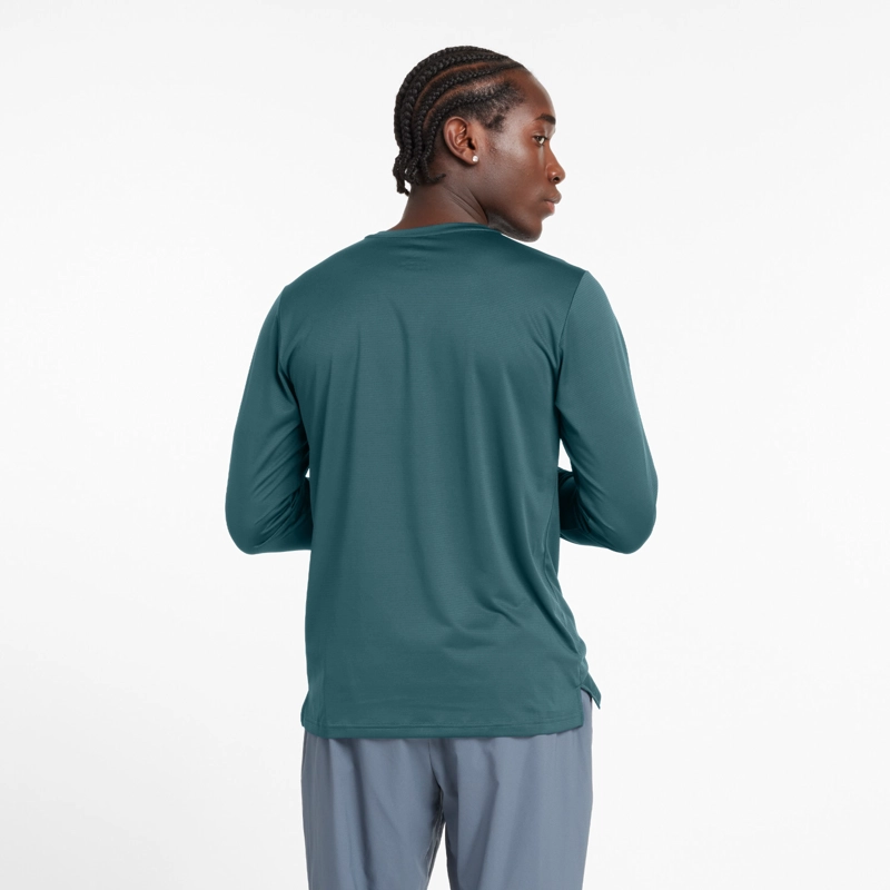 POLERA MANGA LARGA RUNNING HOMBRE NEW BALANCE ESENTIALS AZUL - 2
