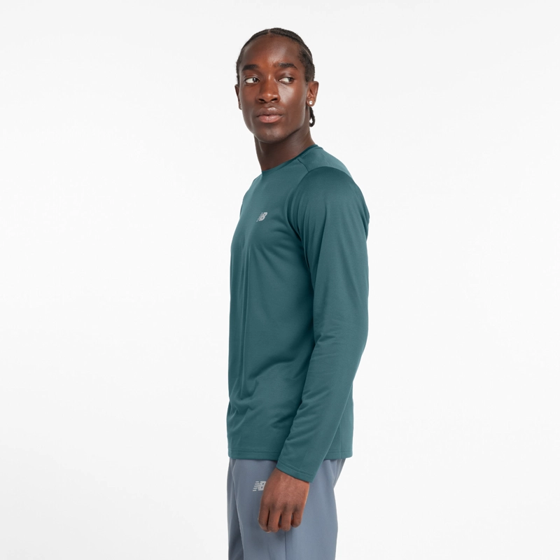 POLERA MANGA LARGA RUNNING HOMBRE NEW BALANCE ESENTIALS AZUL - 6