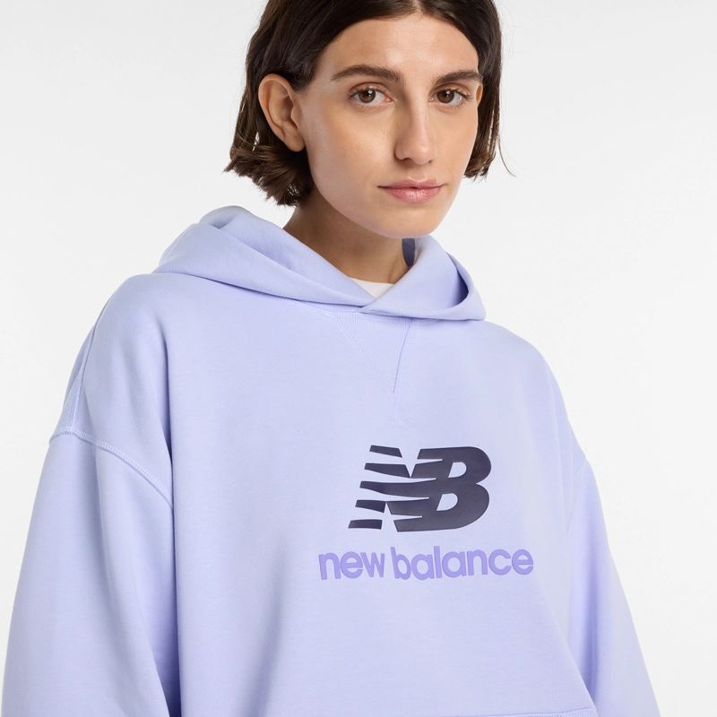 POLERON LIFESTYLE MUJER NEW BALANCE FLEECE HOODIE CELESTE - 3