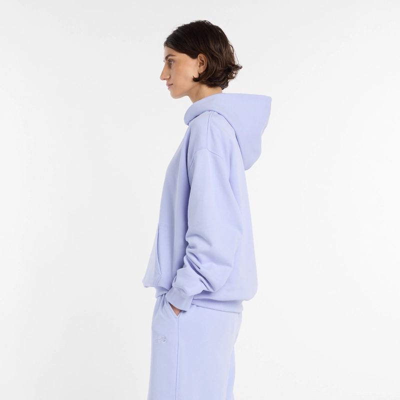 POLERON LIFESTYLE MUJER NEW BALANCE FLEECE HOODIE CELESTE - 6