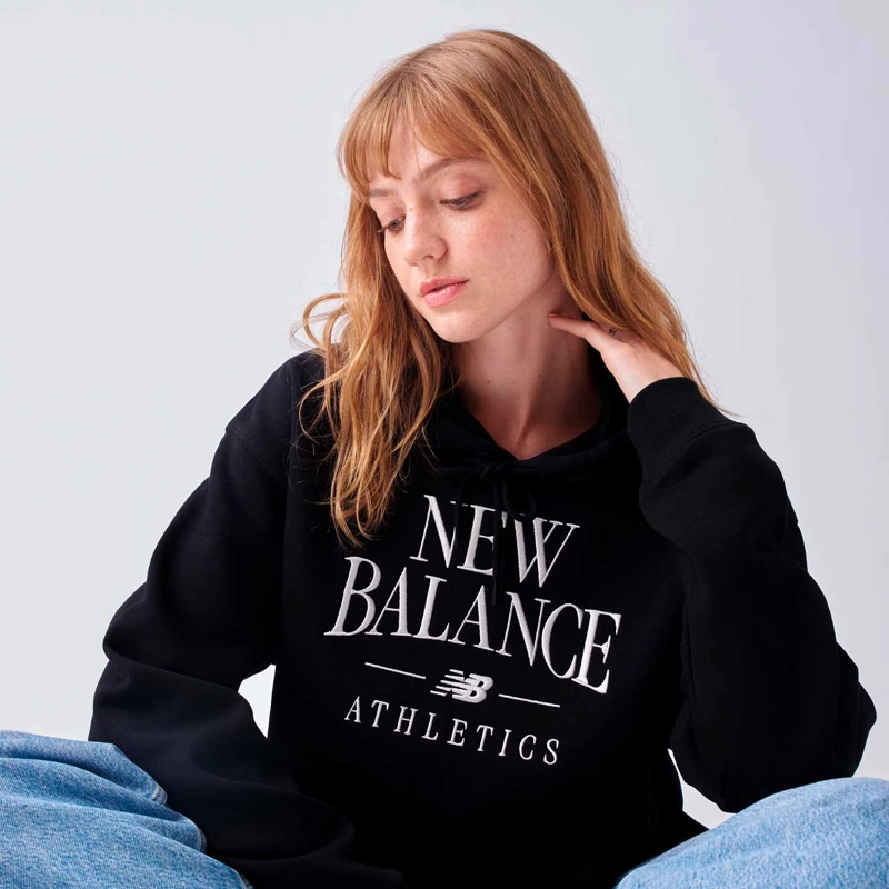 POLERON LIFESTYLE MUJER NEW BALANCE LINEAR HERITAGE NEGRO - 4