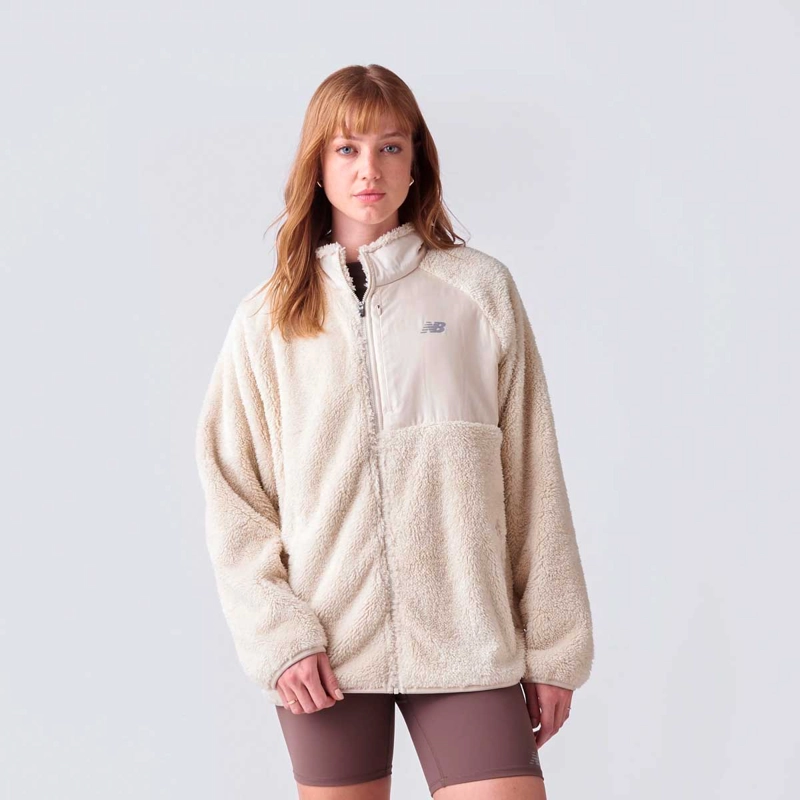 POLERON POLAR OUTDOOR MUJER NEW BALANCE FULL ZIP BEIGE - 1