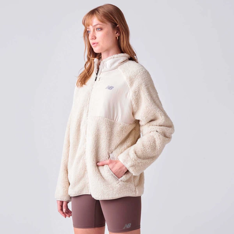 POLERON POLAR OUTDOOR MUJER NEW BALANCE FULL ZIP BEIGE - 3