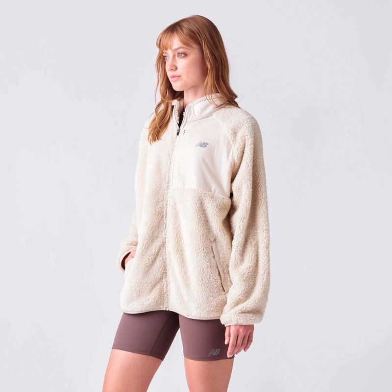 POLERON POLAR OUTDOOR MUJER NEW BALANCE FULL ZIP BEIGE - 4