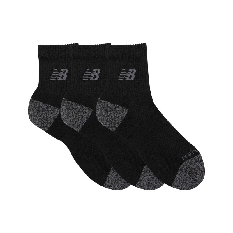 CALCETINES 3 PARES UNISEX NEW BALANCE ACTIVE QUARTER NEGRO - 3
